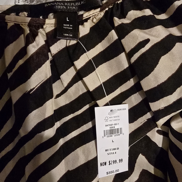 Banana Republic Zebra Stripe Maxi Dress Silk - Picture 5 of 5